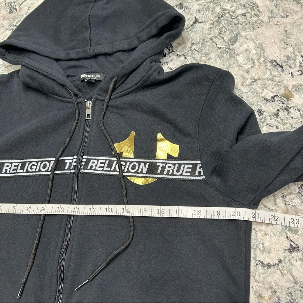 True Religion Mens Size Medium Track Jacket Full Zip Hoodie